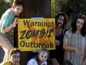 Warning: Zombie Outbreak sign