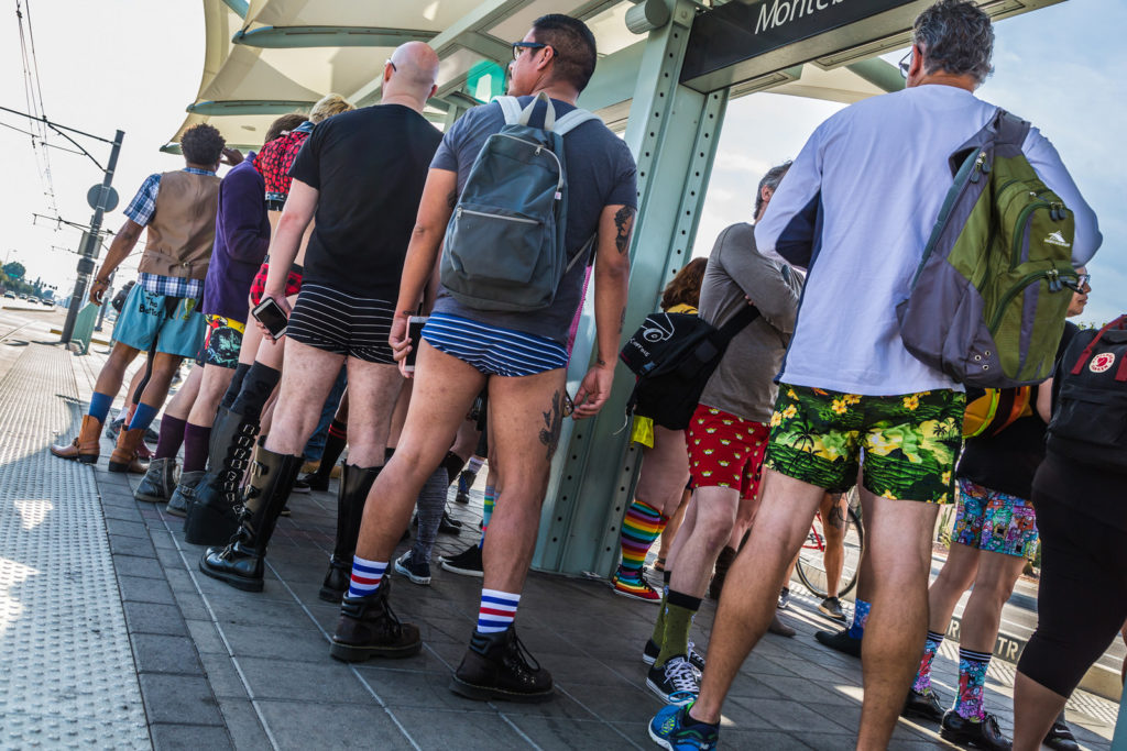 phoenix no pants riders at the light rail